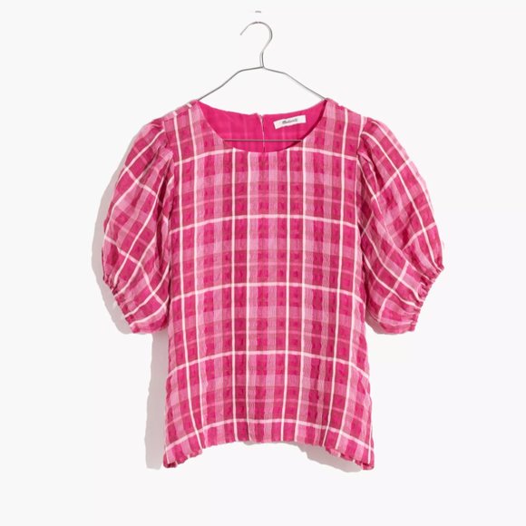 Plaid Puff-Sleeve Top - Picture 5 of 5